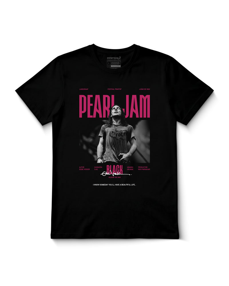 Polera Pearl Jam - Black - Pinkpop 1992