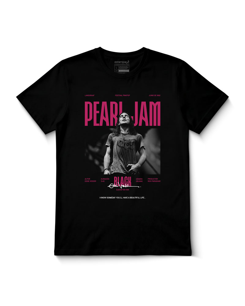 Polera Pearl Jam - Black - Pinkpop 1992