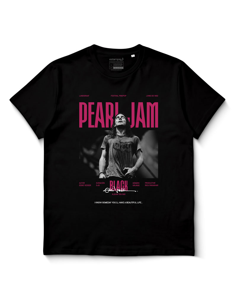 Polera Pearl Jam - Black - Pinkpop 1992