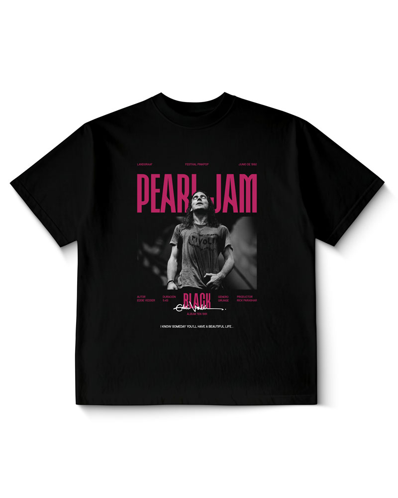 Polera Pearl Jam - Black - Pinkpop 1992