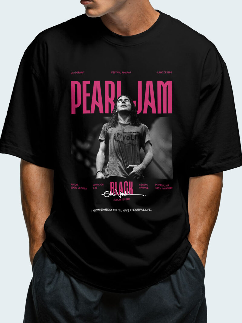 Polera Pearl Jam - Black - Pinkpop 1992
