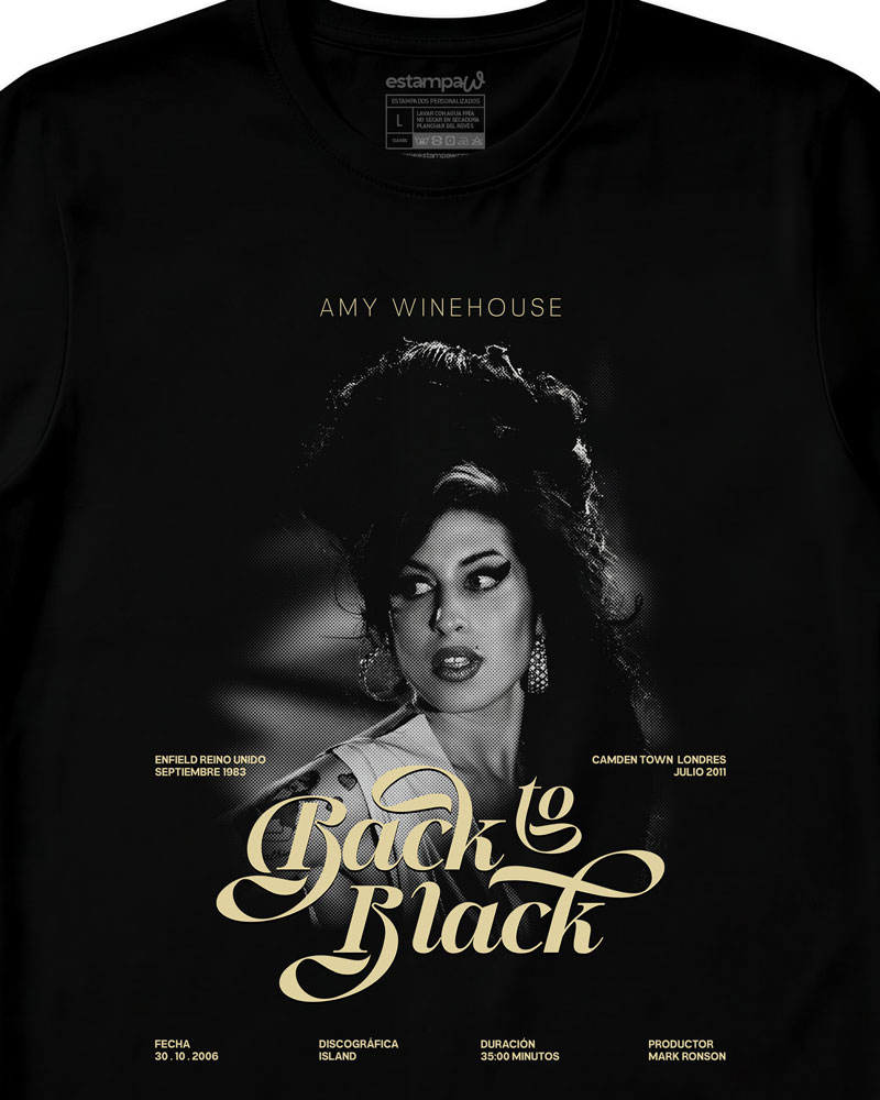 Polera Amy Winehouse Back to Black