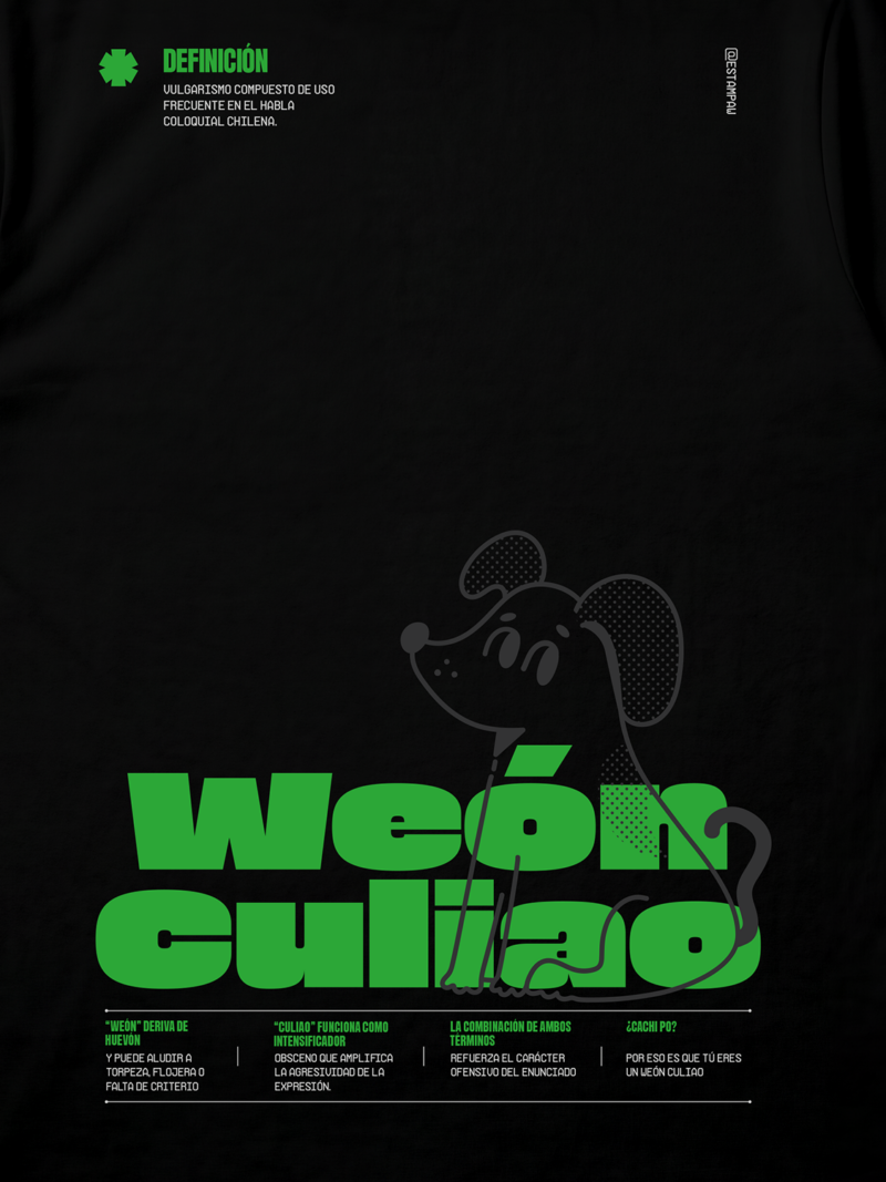 Polera Weón Culiao Definición
