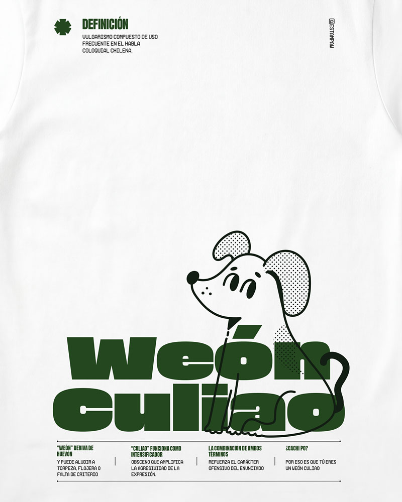 Polera Weón Culiao Definición